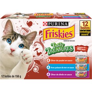 Friskies Tasty Treasures Accented with Real Bacon Wet Cat Food Variety Pack