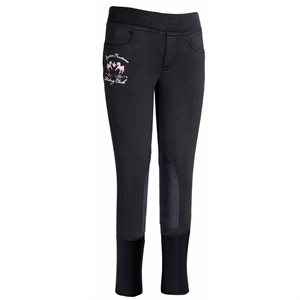 Equine Couture Kid's Fleece Winter Pull-On Breeches - Black