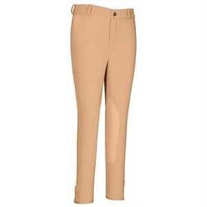 TuffRider Kid's Ribb Lowrise Knee Patch Breeches - Taupe