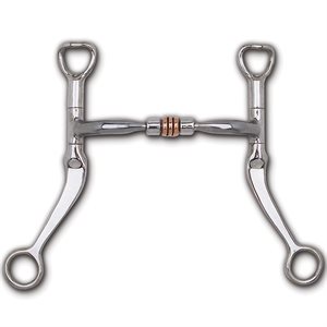 Myler level 1 Flat Shank with Sweet Iron Comfort Snaffle with Copper Roller