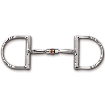 Myler level 1 Dee without Hooks with Stainless Steel Comfort Snaffle with Copper Roller 