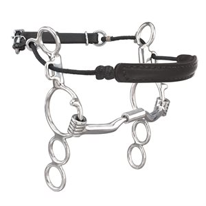 Myler level 2 3-Ring Combination Bit - 6" Shank with Sweet Iron Low Port Comfort Snaffle