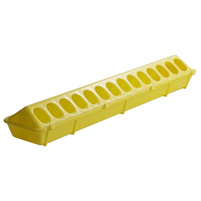 Plastic Flip-Top Poultry Feeder - Yellow