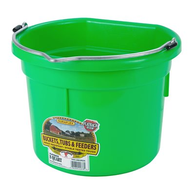 Little Giant 2 Gallons Flat Back Plastic Bucket - Lime