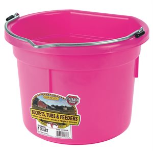 Little Giant 2 Gallons Flat Back Plastic Bucket - Pink