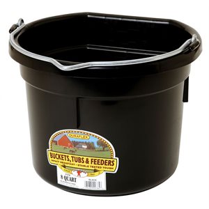 Little Giant 2 Gallons Flat Back Plastic Bucket - Black