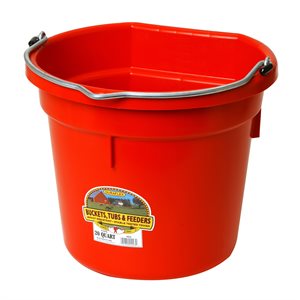 Little Giant 5 Gallons Flat Back Plastic Bucket - Red