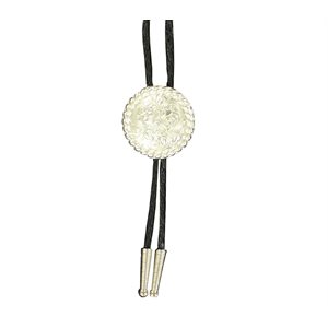 M&F Round Floral Engraved Bolo Tie