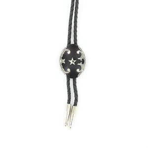 M&F Black Oval with Star Bolo Tie