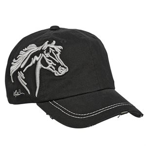 AWST Embroidered Horse Head Cap - Black