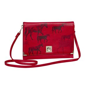 AWST Red Faux Leather Horse Clutch