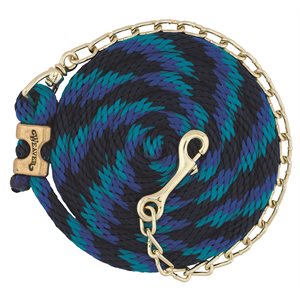 Weaver Poly Lead Rope with Chain - Navy / Blue / Turquoise