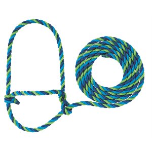 Weaver Cattle Rope Halter - Blue / Hurricane Blue / Lime