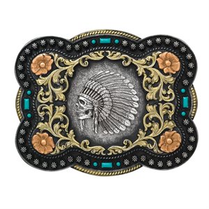  Nocona belt buckle for men - Indian skull