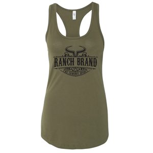 Ranch Brand ladies Swirl western tank top - Kaki and black
