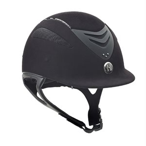 One K Defender Helmet - Black Suede with Black Swarovski