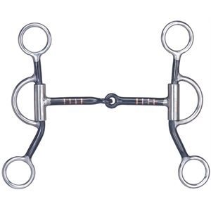 Metalab Black Steel Snaffle Mouth Bit with Copper Inlay