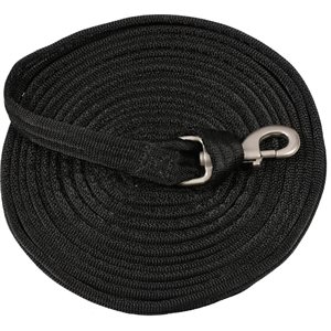 Cushion Web Lunge Line with Rubber Stopper - Black