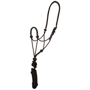 Mustang Economy Rope Halter With Lead - Black & Tan