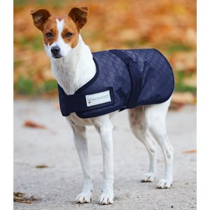 Manteau d'hiver Waldhausen pour chien 100g / 600D - Bleu marin avec coeurs argentés