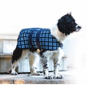 Manteau pour chien Century modèle Tiger - Bleu marin / Bleu royal et blanc