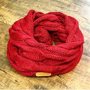  Crowellz Infinity Knit Scarf - Burgundy