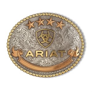 Boucle de ceinture Ariat ovale - Trois couleurs avec logo