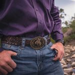 Montana Attitude belt buckle - Bucking Bronc 