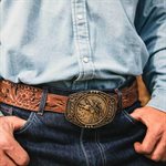 Montana Attitude belt buckle - Ride the Storm