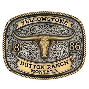 Montana attitude belt buckle - Dutton Ranch Longhorn
