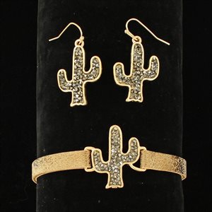 Ensemble bracelet et boucles d'oreilles Blazin Roxx - Cactus et cristaux #30985