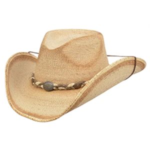 Chapeau de cowboy en feuille de palmier Rustic Sahuayo - D28156