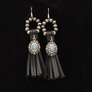 Silver Strike earrings - Black fringe