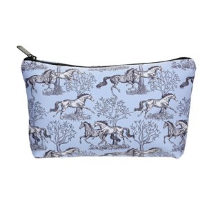 AWST cosmetic pouch - Blue with horses prints