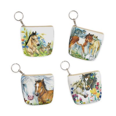 AWST little coin purse - Foal head and flowers