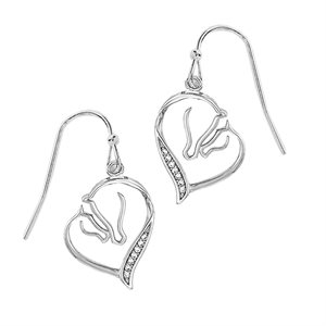 AWST earrings - Mare and foal in heart shape