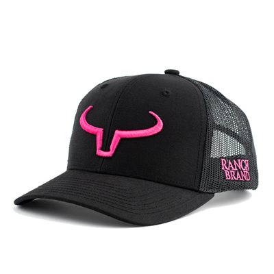 Casquette Ranch Brand Rancher pour enfant - Noir avec logo rose