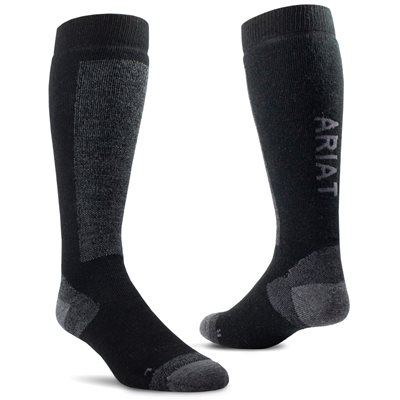 Ariat Unisex AriatTek Merino Socks - Black & Grey
