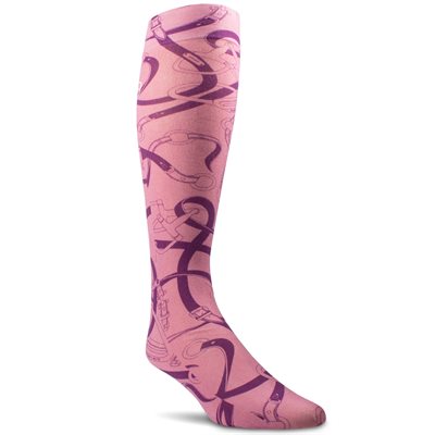 Ariat TEK Ultrathin Tall Boot Socks - Ash Rose Bridle