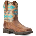 Ariat Ladies Anthem Shortie Savanna Western Boots - Dry Taupe & Turquoise Aztec