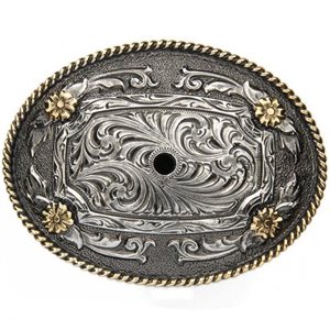 AndWest Two Toned Regional Antiqued Oval Belt Buckle