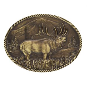 Montana Attitude Sculpted Wild Elk Heritage Buckle