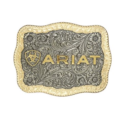 Boucle de ceinture Ariat rectangulaire - Couleur argent et or