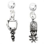AWST Earrings with Cowboy Hat Gift Box - Western Spur