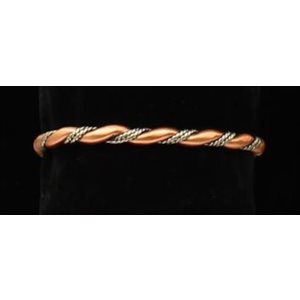 Bracelet Silver Strike pour homme - Couleur cuivre avec corde torsadée