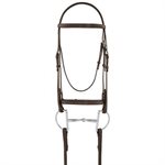 Camelot Plain Raised Bridle with Reins - Brown