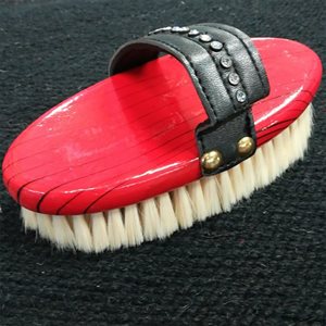 Classic Goat Hair Body Brush with Crystal Hand Strap