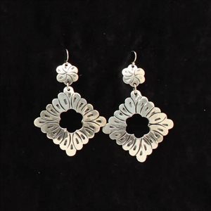 Silver Strike earrings - Floral square