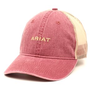 Ariat Ladies Unstructured Cap - Burgundy & Light Khaki