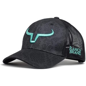 Casquette Ranch Brand Ponytail - Damascus & Logo Turquoise